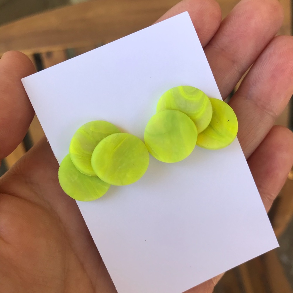 Neon Marbled Clay Earrings